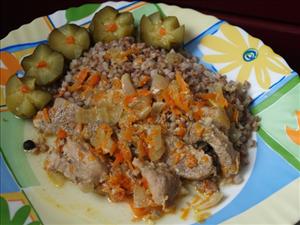 Фото рецепта «Мясо с морковно-луковой поджаркой»