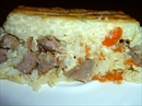 Пошаговое фото рецепта «Рисовая запеканка с мясом»