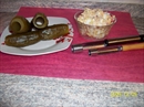 Пошаговое фото рецепта «Фаршированные соленые огурцы»