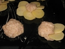 Пошаговое фото рецепта «Котлетки, запеченные с картофелем Цветы»