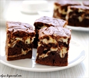 Пошаговое фото рецепта «Шоколадно-творожный мраморный пирог»