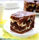 Пошаговое фото рецепта «Шоколадно-творожный мраморный пирог»