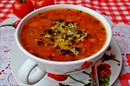 Фото-рецепт «Острый гречневый суп с помидорами и базиликово-пармезановой заправкой»