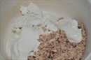 Пошаговое фото рецепта «Закуска из огурцов, фаршированных горбушей(лососем)»