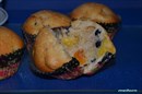 Пошаговое фото рецепта «Грейпфрутовые кексы с апельсином, курагой и изюмом»
