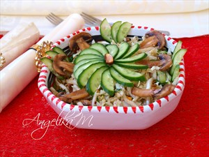 Фото рецепта «Постный салат из пекинской капусты с сырыми шампиньонами»