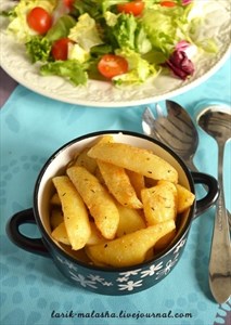 Фото рецепта «Картофельные ломтики с красным перцем»