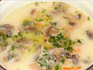 Фото рецепта «Сырный суп с шампиньонами»