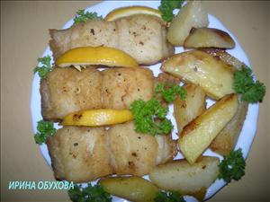 Фото рецепта «Сом с лимоном и картофелем»