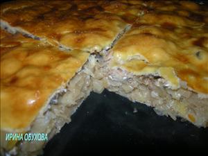 Фото рецепта «Пирог с капустой и консервой»