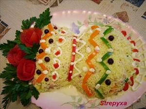 Фото рецепта «Салат Ваза с цветами»