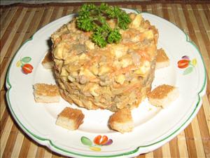 Фото рецепта «Сытный салат из куриной печени»