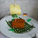 Пошаговое фото рецепта «Тефтельки с гречкой, на коврике из лука порея»