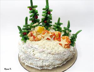 Фото рецепта «Закусочный торт Лесная полянка»
