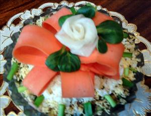 Фото рецепта «Салат креветочный с овощами Бантик»