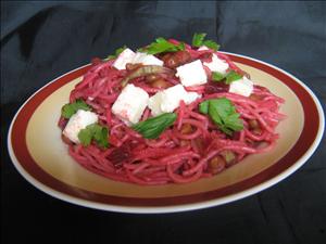 Фото рецепта «Розовые спагетти Утреннее искушение»