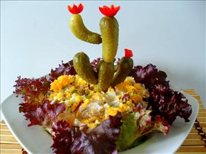 Фото рецепта «Салат Цветущий кактус»