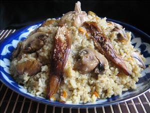 Фото рецепта «Рис с баклажанами и шампиньонами по-пловски»