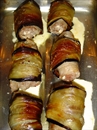 Пошаговое фото рецепта «Мясные рулетики с баклажанами, брынзой и помидорами»