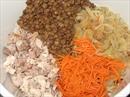 Пошаговое фото рецепта «Салат мясной с чечевицей»
