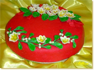 Фото рецепта «Торт Зимние цветы»