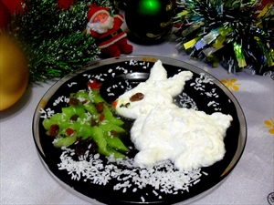 Фото рецепта «Творожный десерт Зайчонок»