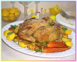 Фото рецепта «Курица c картофелем и карамелизированной морковью»