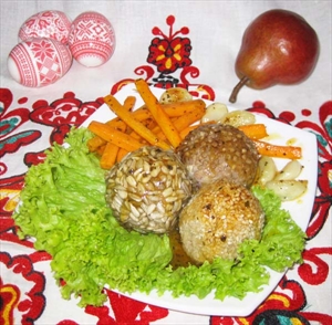 Фото рецепта «Мясные шарики с карамелизованной морковью и медовым соусом»