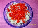 Пошаговое фото рецепта «Слоёный салат с мясом и маринованным перцем»