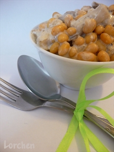 Фото рецепта «Соевые бобы в сливках с грибами»
