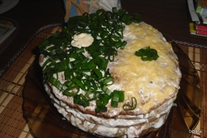 Фото рецепта «Кабачково -печеночный тортик»