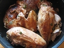 Пошаговое фото рецепта «Запечённая курица с травами, тыквенным крем-брюле и овощами»