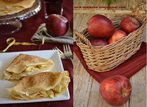 Фото рецепта «Блины с карамельными яблоками»