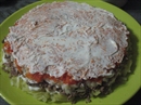 Пошаговое фото рецепта «Слоеный салат с отварной печенью»