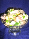 Пошаговое фото рецепта «Грибной салат с сыром и ветчиной»
