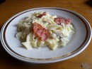 Пошаговое фото рецепта «Фетучини в грибном соусе с чипсами из бекона»