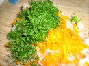 Пошаговое фото рецепта «Салат из минтая Золотая рыбка»