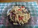 Пошаговое фото рецепта «Фузилли с томатами в сырном соусе»