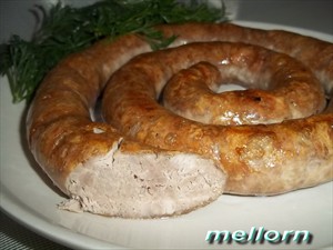 Фото рецепта «Колбаса домашняя, свиная, на манер Украинской»