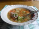 Фото-рецепт «Овощной суп с фрикадельками Последний привет лета»