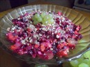 Пошаговое фото рецепта «Винегрет с виноградом и орехами»