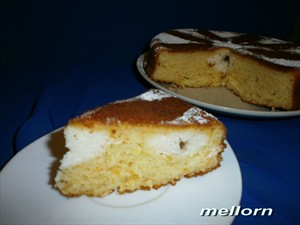 Фото рецепта «Апельсиновый пирог с творогом и шоколадом»