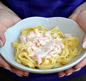 Фото рецепта «Спагетти с семгой в сливках»