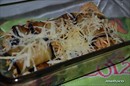 Пошаговое фото рецепта «Рулеты из баклажан со спагетти и сыром»