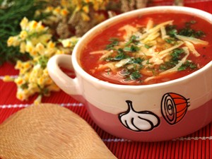 Фото рецепта «Томатный суп с кукурузой»