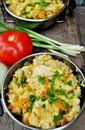 Пошаговое фото рецепта «Пшённая каша с курицей и овощами»