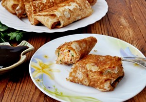 Фото рецепта «Горячая закуска из лаваша с рыбой»
