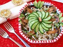 Пошаговое фото рецепта «Постный салат из пекинской капусты с сырыми шампиньонами»
