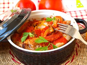 Фото рецепта «Рагу с курицей и овощами в духовке»