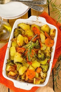 Фото рецепта «Картофель с брокколи (в медово-горчичной заправке)»